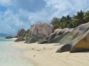 Weltberühmte Granitfelsen am Strand der Anse Source D'Argent auf La Digue