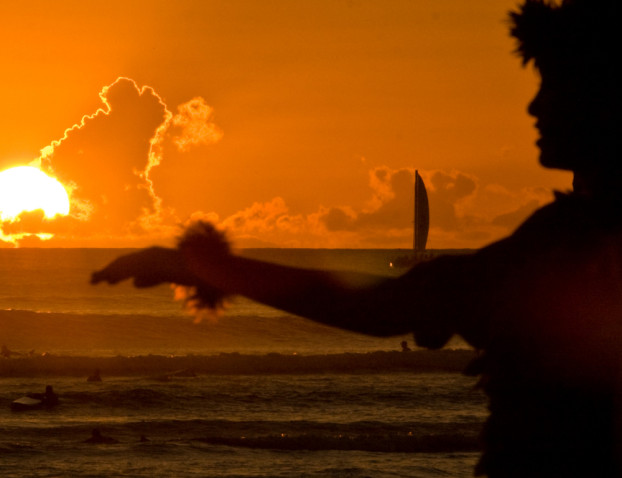 Hula Dancer At Sunset, Kanaka Menehune [flickr]