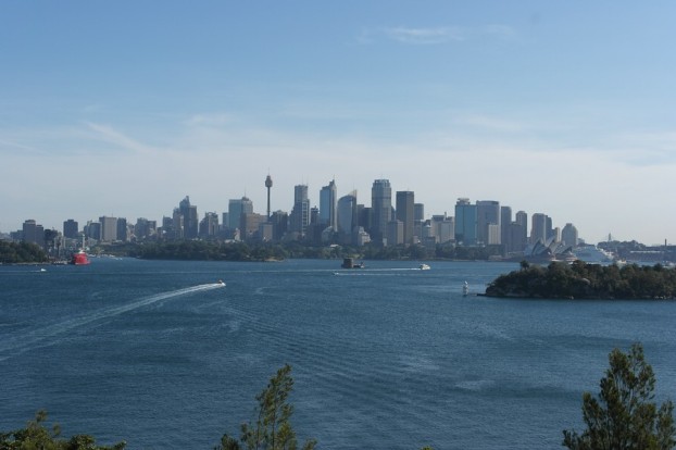 Blick auf Sydneys Skyline in Richtung Circular Quay