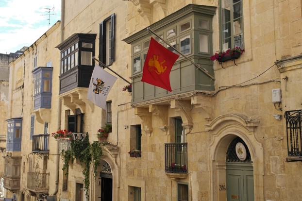 Die Außenfassade des Palazzo Prince D'Orange in Valletta Malta
