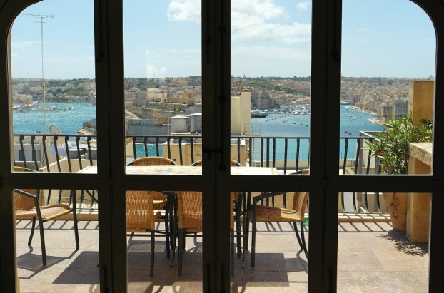 Hafen von Valletta auf Malta: Ausblick vom Palazzo Prince D'Orange