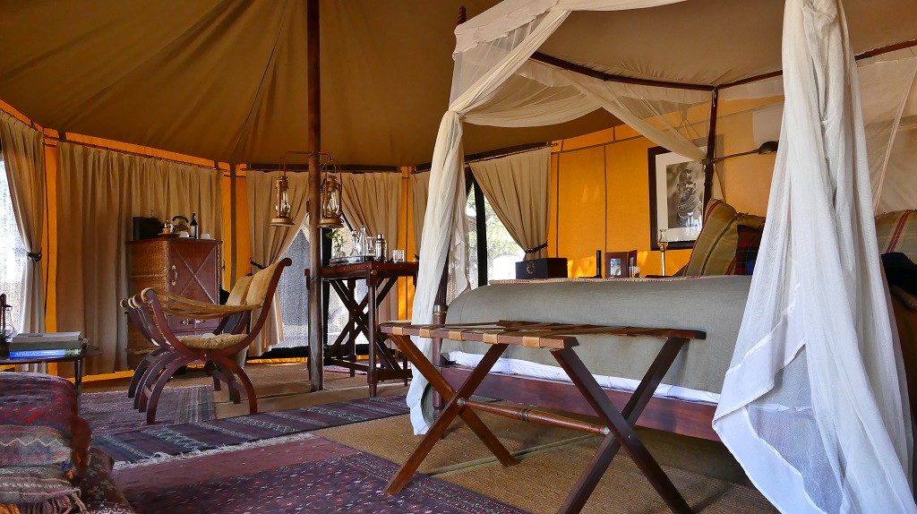 Luxus-Zelt im Singita Sabora Camp „ class=