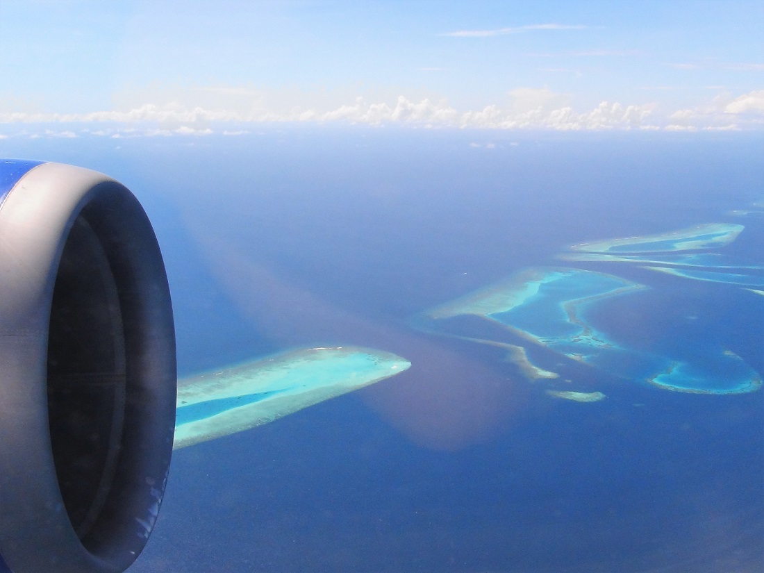 Schon der Landeanflug auf die Malediven ist spektakulär